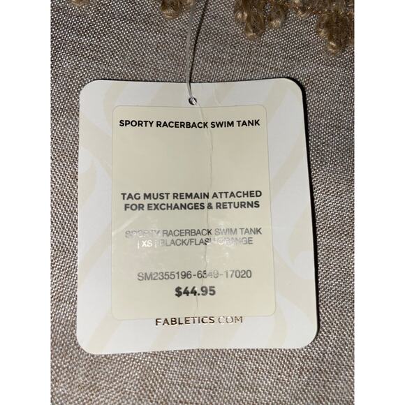 NWT $99 Fabletics XS Black Sporty Racerback High-Waisted Swim Tank Shorts Set - Picture 11 of 12